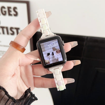 For Apple Watch Series 9 41mm Laser PC Colorful 20mm Slim Watch Band(White) by bashfashion