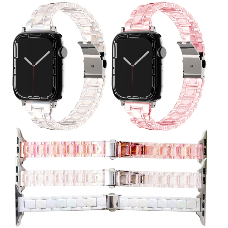 For Apple Watch SE 2023 44mm Laser PC Colorful 20mm Slim Watch Band(Transparent) by bashfashion