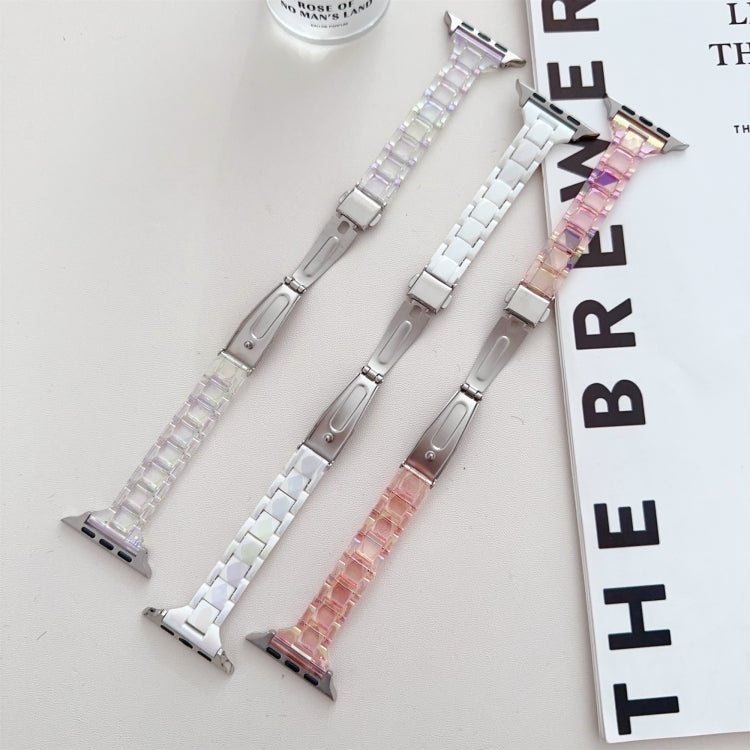 For Apple Watch Series 8 41mm Laser PC Colorful 20mm Slim Watch Band(Transparent) by bashfashion