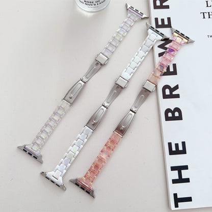 For Apple Watch Ultra 49mm Laser PC Colorful 20mm Slim Watch Band(White) by bashfashion