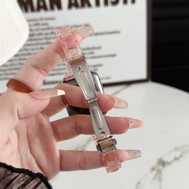 For Apple Watch SE 2023 40mm Laser PC Colorful 20mm Slim Watch Band(Pink) by bashfashion