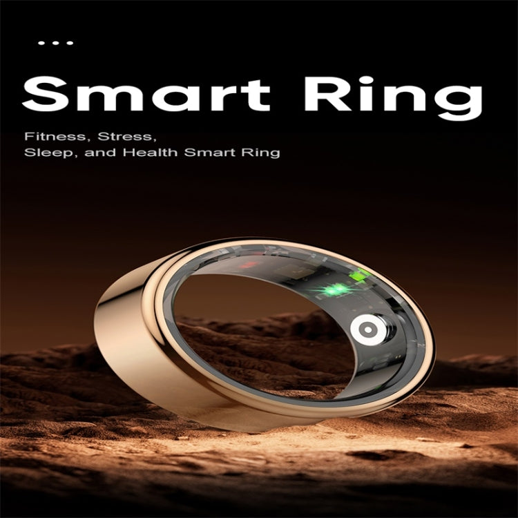 R02 SIZE 11 Smart Ring, Support Heart Rate / Blood Oxygen / Sleep Monitoring / Multiple Sports Modes(Rose Gold) by bashfashion
