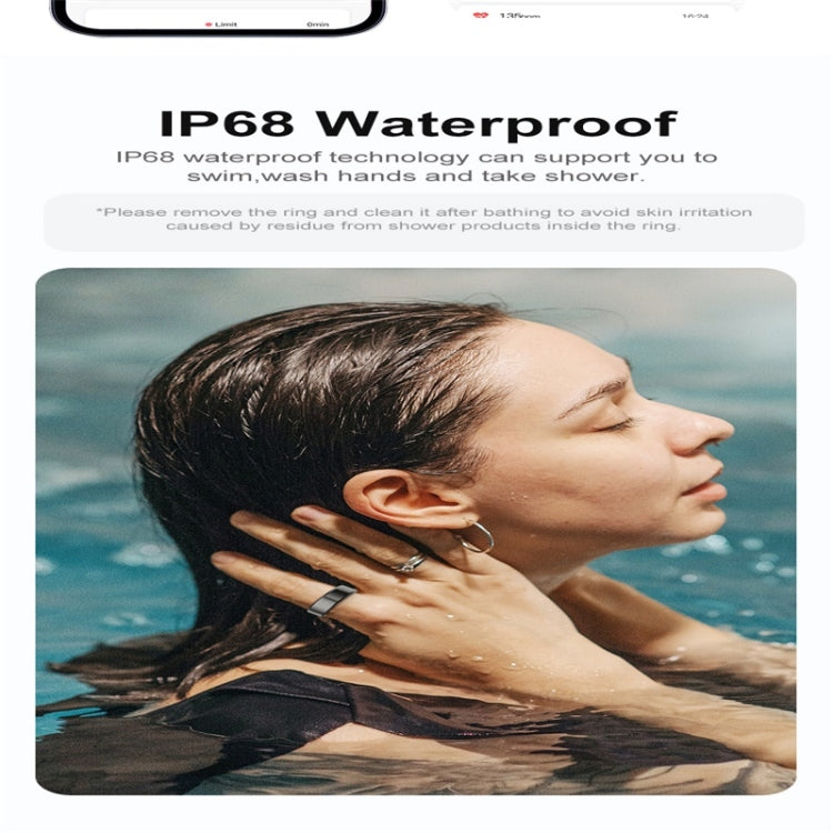 R02 SIZE 11 Smart Ring, Support Heart Rate / Blood Oxygen / Sleep Monitoring / Multiple Sports Modes(Rose Gold) by bashfashion