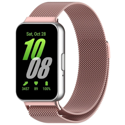For Samsung Galaxy Fit 3 Milanese Metal Steel Mesh Watch Band(Pink) by bashfashion