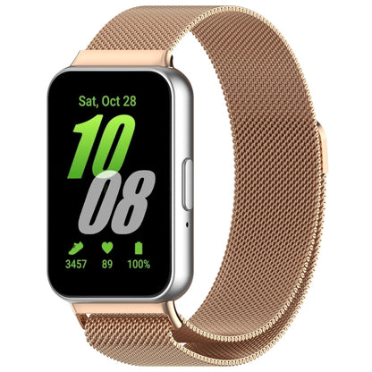 For Samsung Galaxy Fit 3 Milanese Metal Steel Mesh Watch Band(Rose Gold) by bashfashion