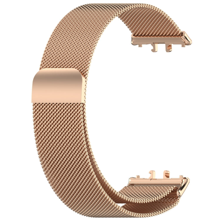 For Samsung Galaxy Fit 3 Milanese Metal Steel Mesh Watch Band(Rose Gold) by bashfashion
