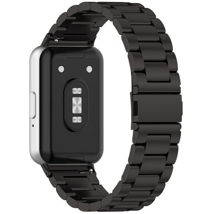 For Samsung Galaxy Fit 3 SM-R390 Three Bead Stainless Steel Metal Watch Band(Black) by bashfashion