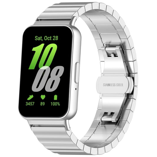 For Samsung Galaxy Fit 3 SM-R390 One Bead Stainless Steel Metal Watch Band(Silver) by bashfashion