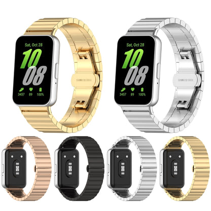 For Samsung Galaxy Fit 3 SM-R390 One Bead Stainless Steel Metal Watch Band(Silver) by bashfashion