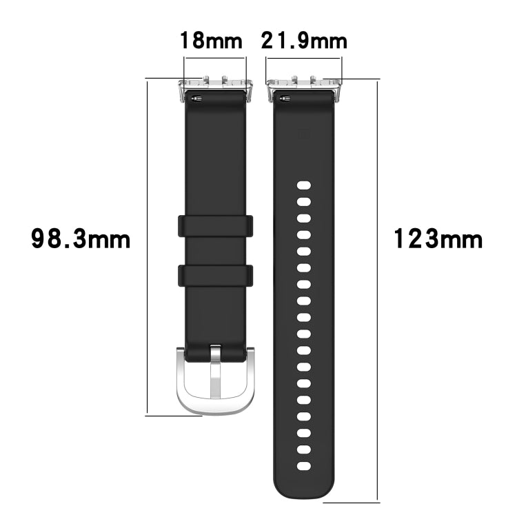 For Samsung Galaxy Fit 3 SM-R390 Metal Connector Liquid Glossy Silicone Watch Band(Black) by bashfashion