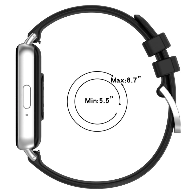 For Samsung Galaxy Fit 3 SM-R390 Metal Connector Liquid Glossy Silicone Watch Band(Black) by bashfashion