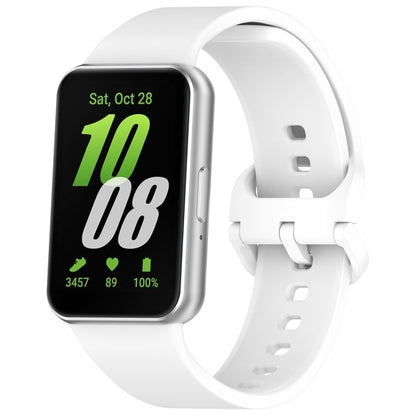 For Samsung Galaxy Fit 3 SM-R390 Solid Color Buckle Silicone Watch Band(White) by bashfashion