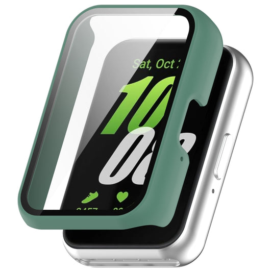 For Samsung Galaxy Fit 3 SM-R390 PC + Tempered Glass Film Integrated Watch Protective Case(Green) by bashfashion