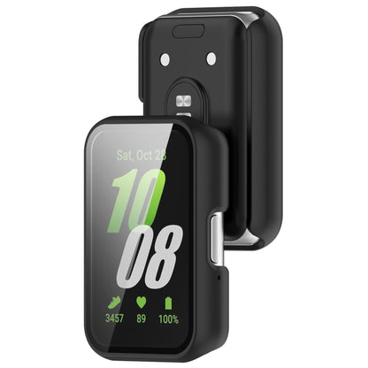 For Samsung Galaxy Fit 3 SM-R390 PC + Tempered Glass Film Integrated Watch Protective Case(Black) by bashfashion