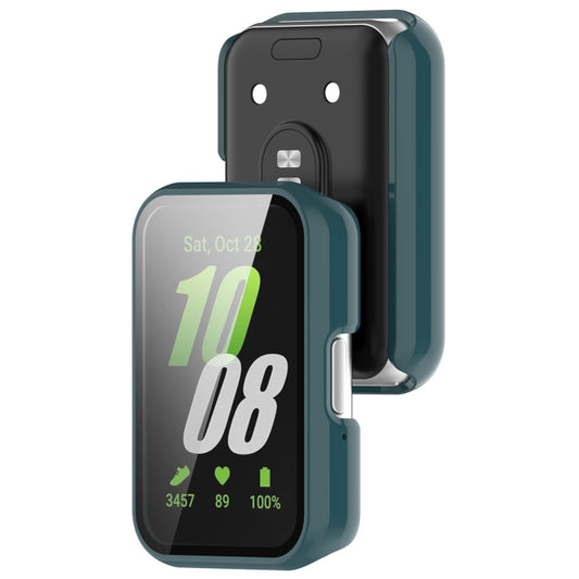 For Samsung Galaxy Fit 3 SM-R390 PC + Tempered Glass Film Integrated Watch Protective Case(Pine Green) by bashfashion