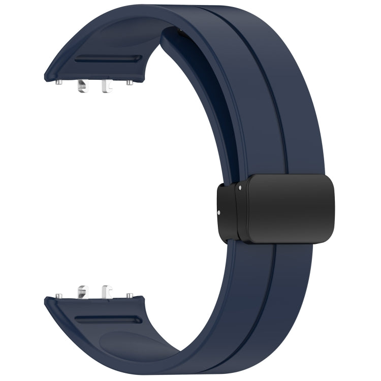 For Samsung Galaxy Fit 3 SM-R390 Magnetic Folding Buckle Silicone Watch Band(Midnight Blue) by bashfashion