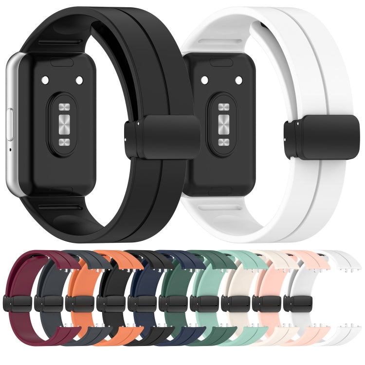 For Samsung Galaxy Fit 3 SM-R390 Magnetic Folding Buckle Silicone Watch Band(Midnight Blue) by bashfashion