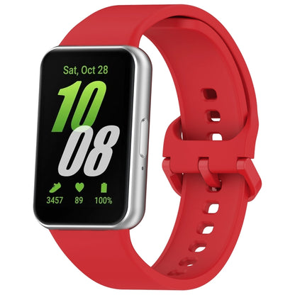 For Samsung Galaxy Fit 3 Solid Color Colorful Buckle Silicone Watch Band(Red) by bashfashion