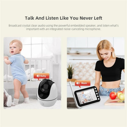 ABM200 Support Two-Way Voice Temperature Display 4.5-inch Video Baby Monitor Music Player(EU Plug) by bashfashion