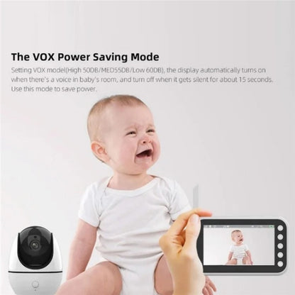 ABM200 Support Two-Way Voice Temperature Display 4.5-inch Video Baby Monitor Music Player(EU Plug) by bashfashion