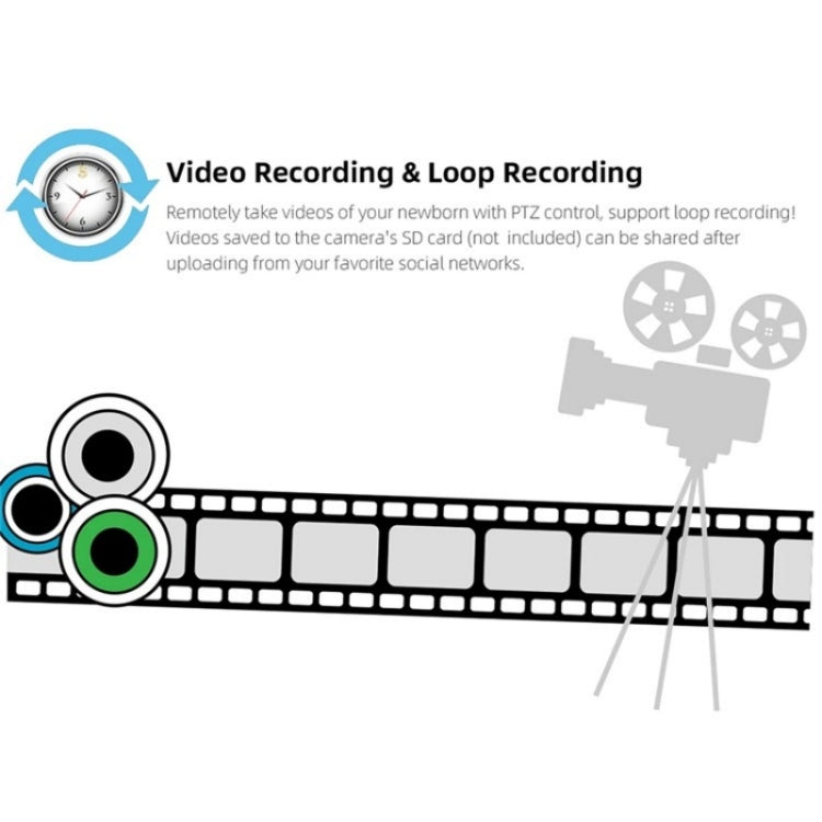 ABM200 Support Two-Way Voice Temperature Display 4.5-inch Video Baby Monitor Music Player(EU Plug) by bashfashion