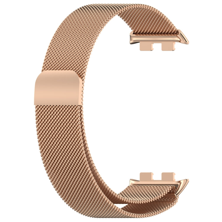 For Honor Band 9 Milan Magnetic Steel Mesh Watch Band(Rose Gold) by bashfashion