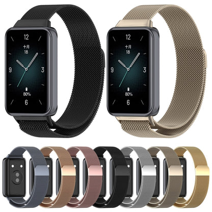 For Honor Band 9 Milan Magnetic Steel Mesh Watch Band(Rose Gold) by bashfashion