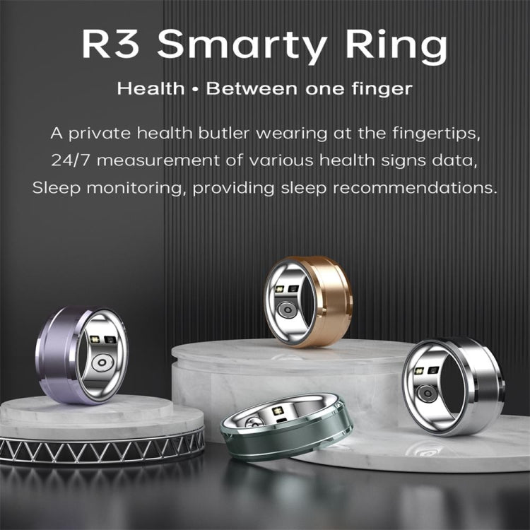 R3 SIZE 23 Smart Ring, Support Heart Rate / Blood Oxygen / Sleep Monitoring(Gold) by bashfashion