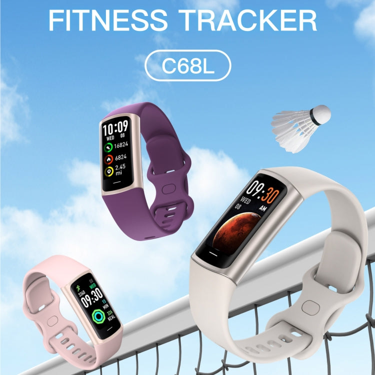 C68L IP67 Waterproof Smart Bracelet Sport Fitness Tracker(Pink) by bashfashion
