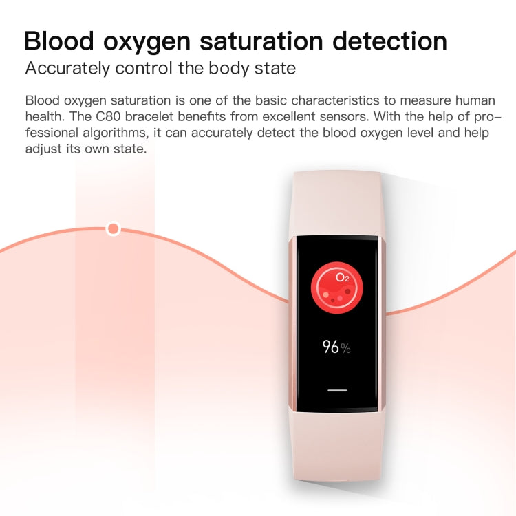 C80 IP67 Waterproof Smart Bracelet Sport Fitness Tracker(White) by bashfashion