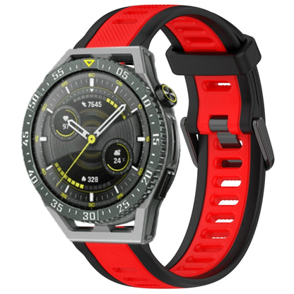 For Huawei Watch GT3 SE 22mm Two Color Textured Silicone Watch Band(Red+Black) by bashfashion