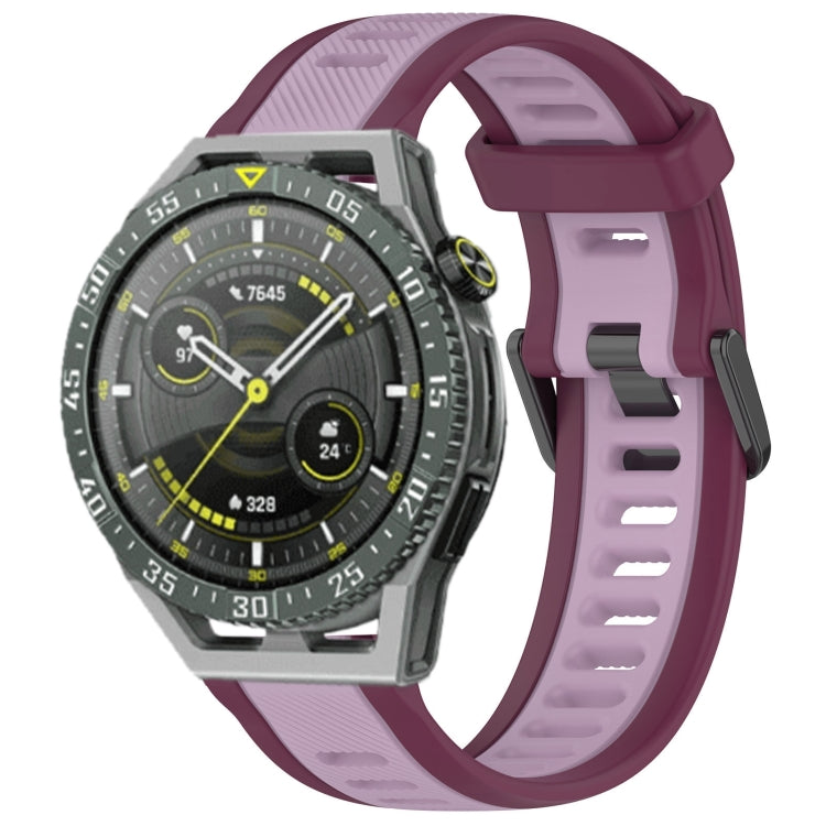 For Huawei Watch GT3 SE 22mm Two Color Textured Silicone Watch Band(Purple) by bashfashion