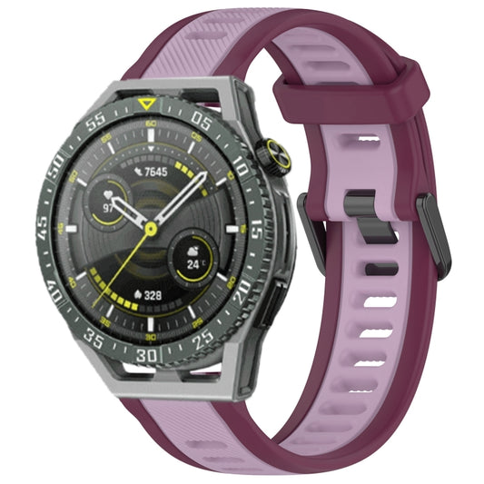 For Huawei Watch GT3 SE 22mm Two Color Textured Silicone Watch Band(Purple) by bashfashion