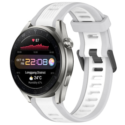 For Huawei Watch 3 Pro New 22mm Two Color Textured Silicone Watch Band(White+Grey) by bashfashion