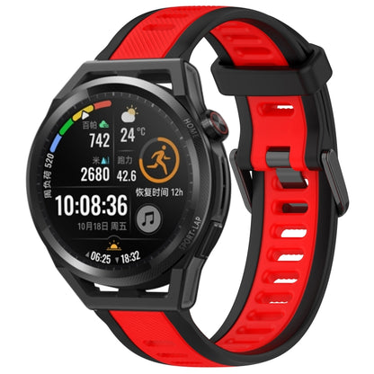 For Huawei Watch GT Runner 22mm Two Color Textured Silicone Watch Band(Red+Black) by bashfashion