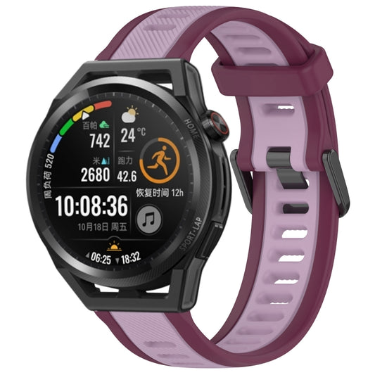 For Huawei Watch GT Runner 22mm Two Color Textured Silicone Watch Band(Purple) by bashfashion