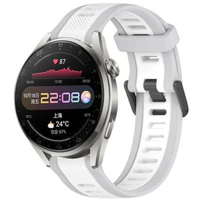 For Huawei Watch 3 Pro 22mm Two Color Textured Silicone Watch Band(White+Grey) by bashfashion