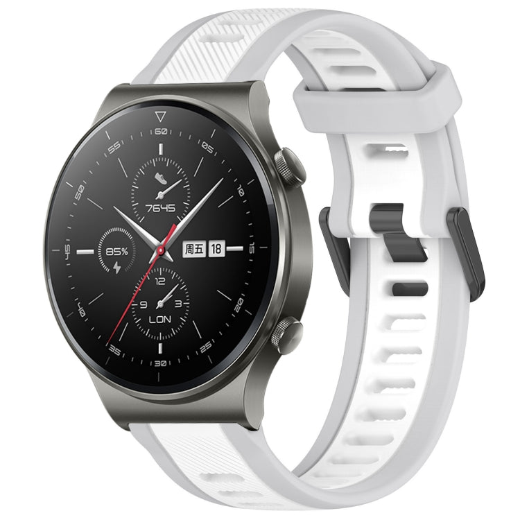 For Huawei GT2 Pro 22mm Two Color Textured Silicone Watch Band(White+Grey) by bashfashion