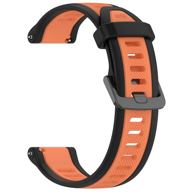 For Honor Watch GS 4 22mm Two Color Textured Silicone Watch Band(Orange+Black) by bashfashion