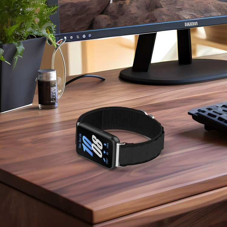 For Samsung Galaxy Fit 3 Nylon Canvas Watch Band(Black) by bashfashion