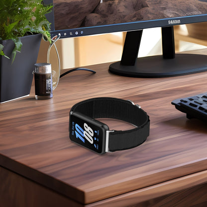 For Samsung Galaxy Fit 3 Nylon Canvas Watch Band(Black) by bashfashion