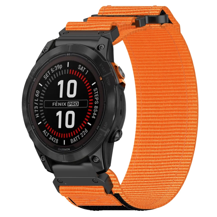 For Garmin Fenix 7S Pro 42mm 20mm Nylon Hook And Loop Fastener Watch Band(Orange) by bashfashion