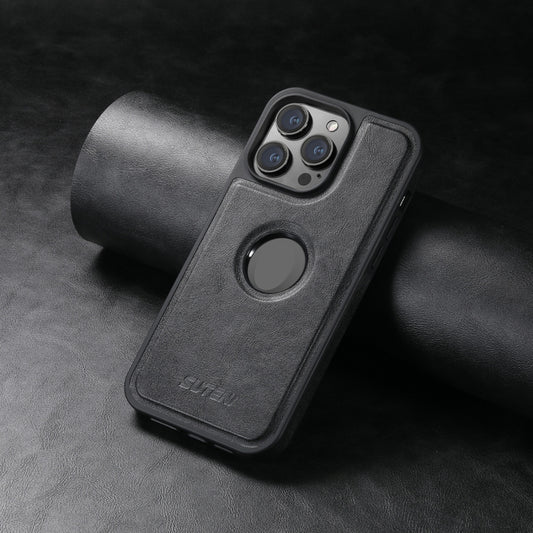 For iPhone 16 Pro Max Suteni G1 Magsafe Leather Back Phone Case(Black) by Suteni