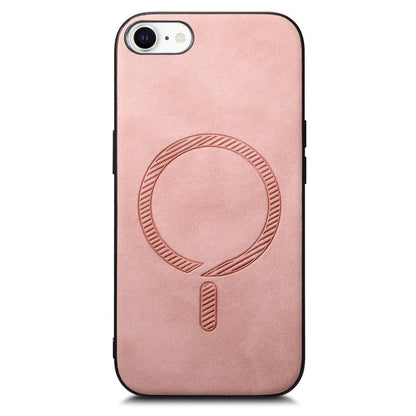 For iPhone 16e Solid Color Retro Magsafe PU Back Cover Phone Case(Pink) by bashfashion
