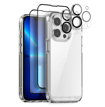 For iPhone 13 Pro Max NORTHJO 5 in 1 Clear Phone Case with 2pcs Screen Film + 2pcs Rear Lens Film by NORTHJO