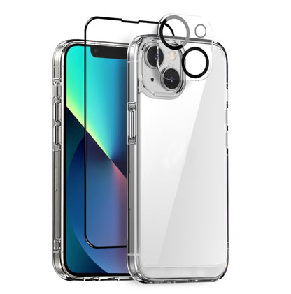 For iPhone 13 NORTHJO 3 in 1 Clear Phone Case with Screen Film + Rear Lens Film by NORTHJO