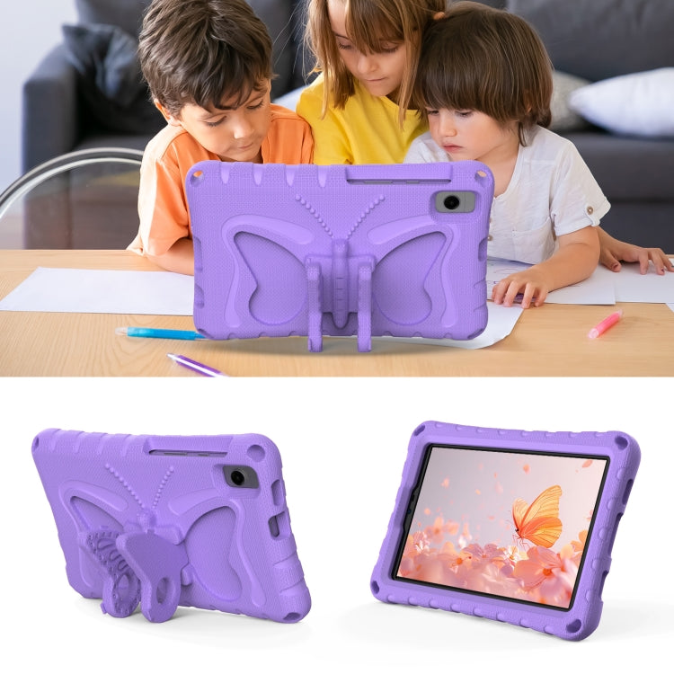 For Samsung Galaxy Tab A7 Lite T220 Butterfly Bracket EVA Shockproof Tablet Case(Light Purple) by bashfashion