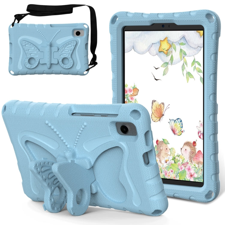For Samsung Galaxy Tab A7 Lite T220 Butterfly Bracket EVA Shockproof Tablet Case(Light Blue) by bashfashion