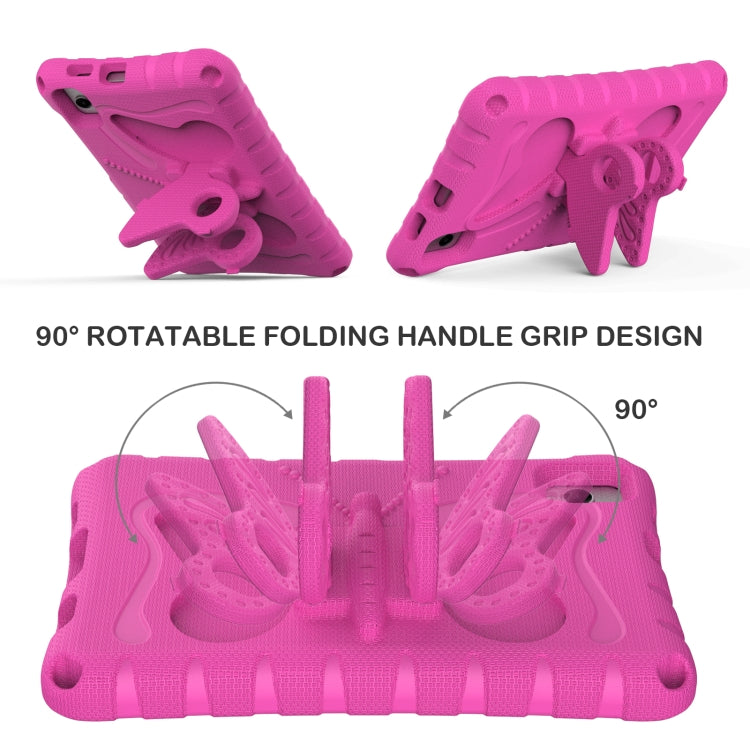 For Samsung Galaxy Tab A7 Lite T220 Butterfly Bracket EVA Shockproof Tablet Case(Rose Red) by bashfashion