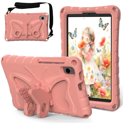 For Samsung Galaxy Tab A11 / A9 Butterfly Bracket EVA Shockproof Tablet Case(Pink Orange) by bashfashion